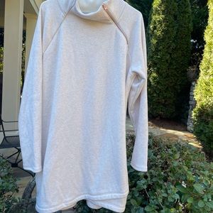 Athleta Cozy Karma Asym Dress Oatmeal Size XL